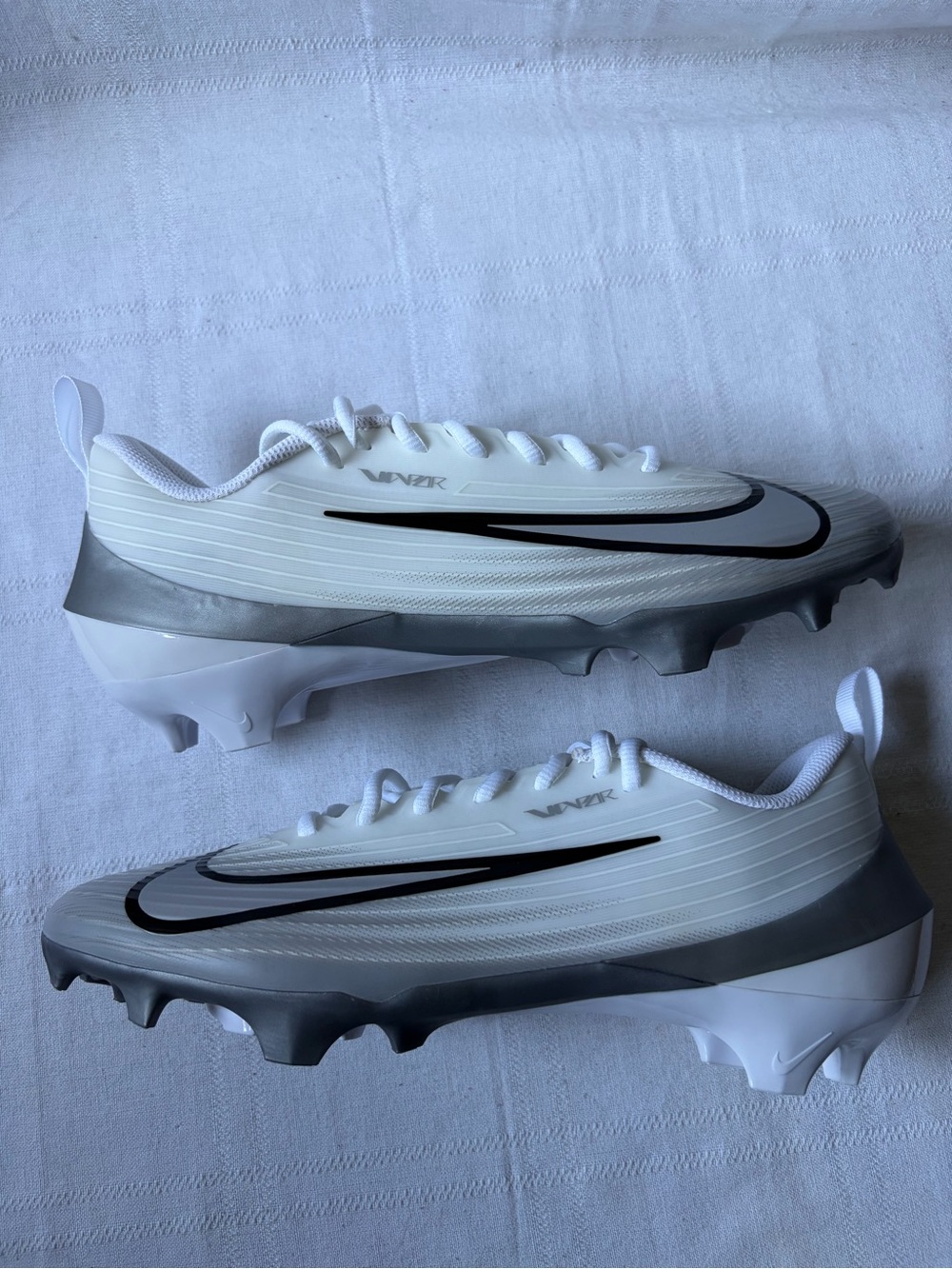 Nike Vapor Speed 3 Football Cleats White Silver Grey Men’s Size 10 FB3303-100 - Picture 6 of 8